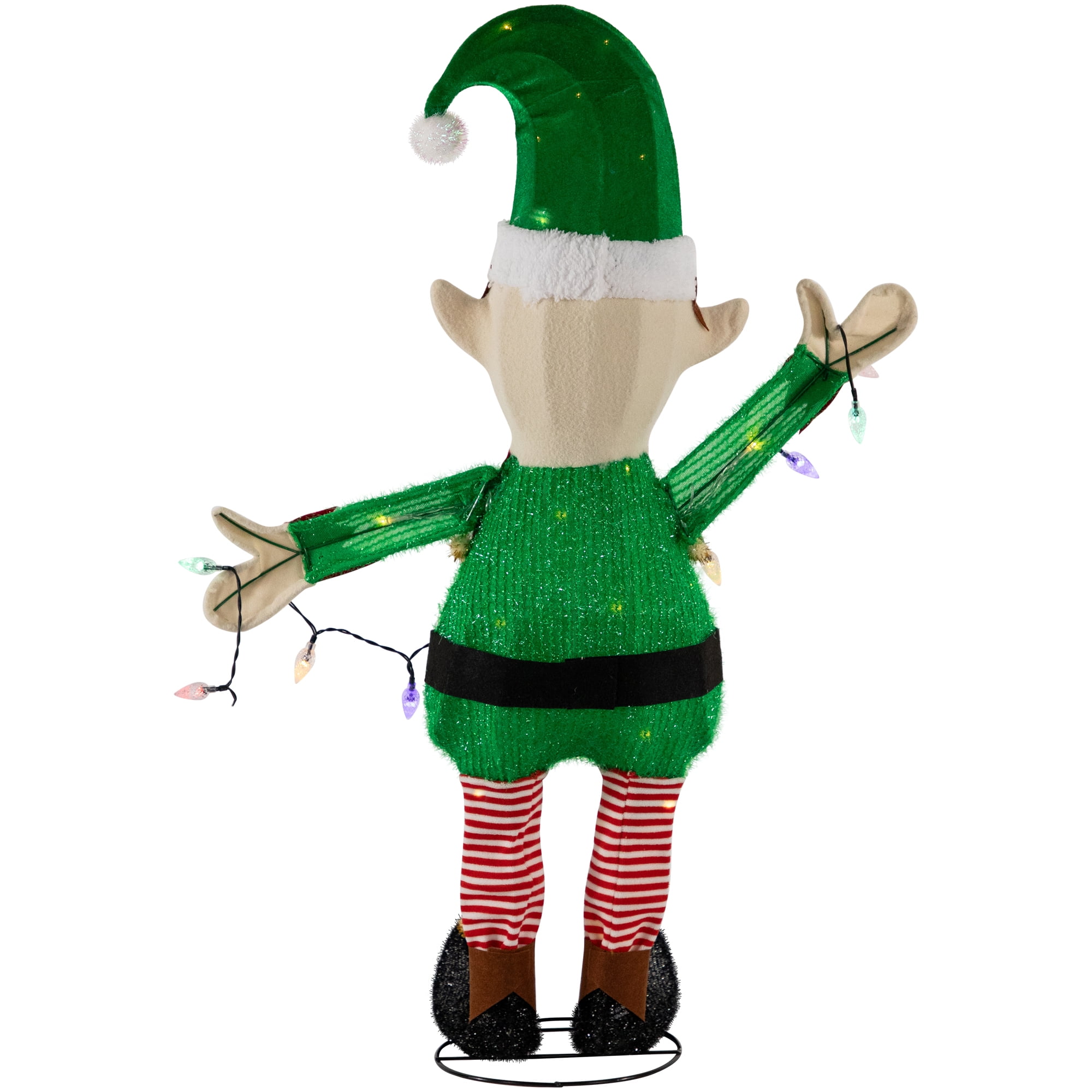 Northlight 34.25" LED Lighted Elf Holding Christmas Lights Outdoor Yard Decoration