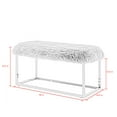 thumbnail image 5 of Inspired Home Randy Faux Fur Bench Goldtone Frame Ottoman Modern, White, 5 of 8