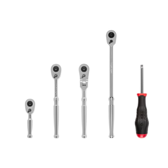 TEKTON 1/4 Inch Drive Quick-Release Ratchet and Spinner Handle Set (5-Piece) | SDR99007