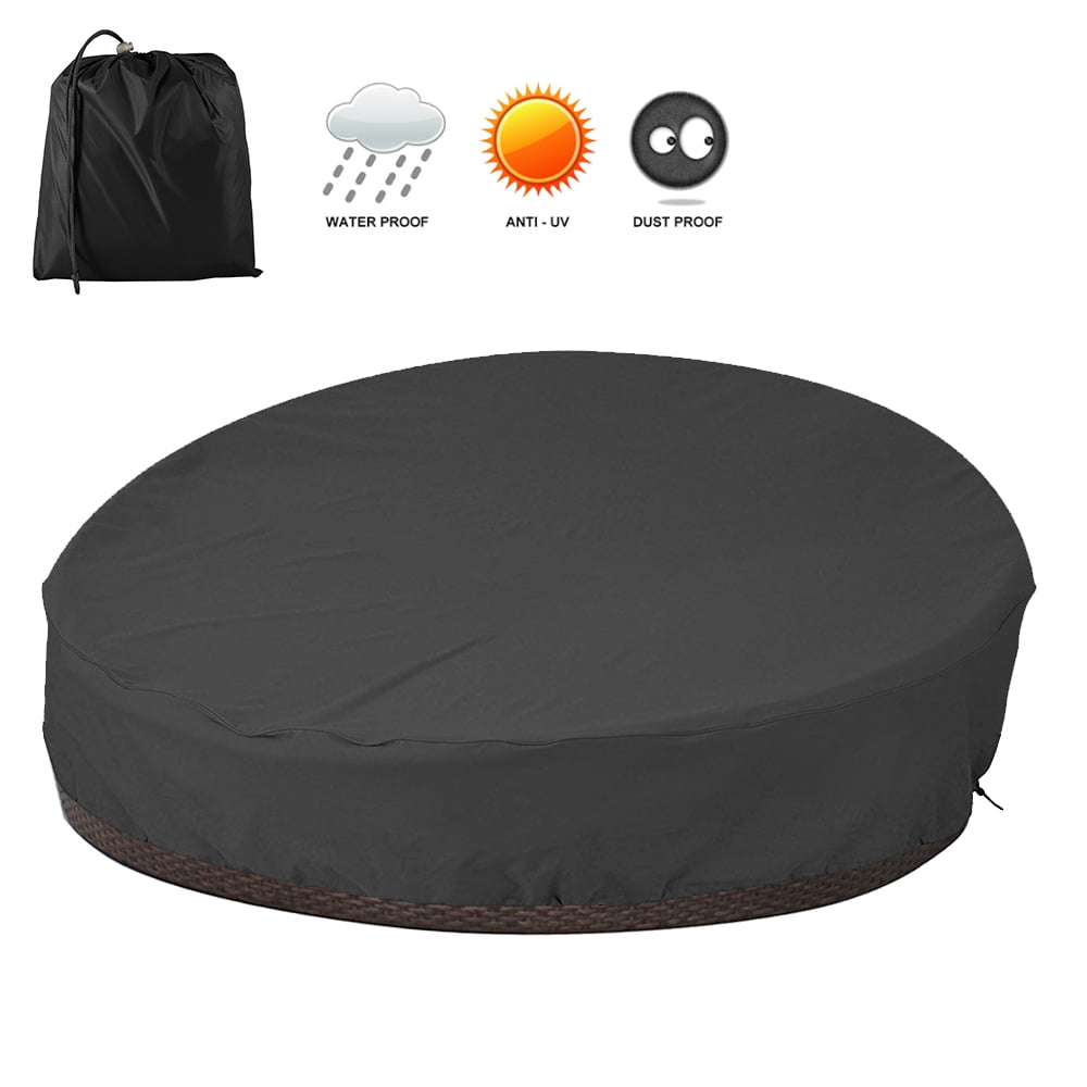 Asiacreate Patio Round Daybed Cover,Outdoor Waterproof Daybed Sofa Covers 