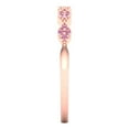 thumbnail image 4 of 0.1 ct Brilliant Round Cut Simulated Pink Diamond 14k Rose Gold Stackable Band SZ 4.5, 4 of 6