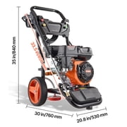 BENTISM 3600 PSI 2.6 GPM Gas Pressure Washer with 26 ft High Pressure Hose 5 Nozzles Gas Powered Washer