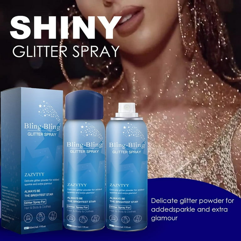 Cheer US 60ml Temporary Glitter Spray, Body Shimmery Spray for