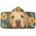 thumbnail image 5 of Yayeee Kids Hooded Towels Toddler Soft Absorbent Beach Bathing Wrap 50" x 23.5", Flowers and Dog, 5 of 5