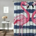 thumbnail image 2 of Autua Flamingos Patterns Kitsch Washable Shower Curtain Set with Hooks 60"x72, 2 of 7