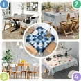 thumbnail image 4 of Blue White Tie Dye Mandala Pattern Square Tablecloth,Waterproof Square Table Cover,Wipeable Spillproof Washable Table Cover for Home Kitchen Party Decor 60"x60"(152x152cm), 4 of 6