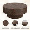 thumbnail image 6 of Gelloan 31.5" Round Coffee Table, Modern Drum Burl Coffee Tables for Living Room 31.5" Mid Century Wooden Pedestal Circle Accent Small Center Apartment Easy Assembly,Burl Walnut, 6 of 6