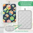 thumbnail image 6 of Yayeee Pot Holders Kitchen Heat Resistant with Pocket 7"x9.8" Cotton Oven Cooking Hot Pads, Green Cubes, 6 of 7