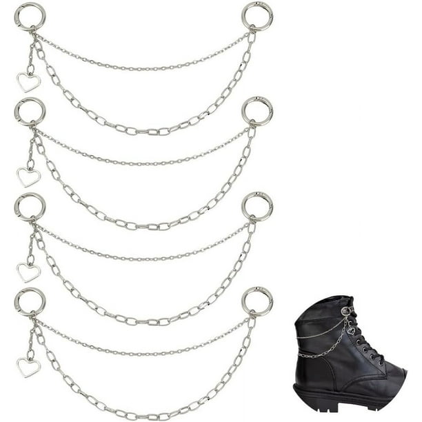 Cadenas para zapatos, cordones, correas, cadenas con resortes de aleación, anillos para bolsos, llaveros para zapatos de lona.