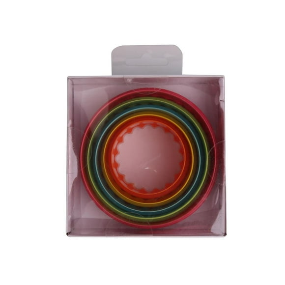 5 Round Cookie Cutter Set, Multi-Color, Plastic, Way to Celebrate, 5 pieces