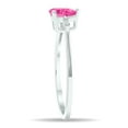 thumbnail image 3 of SZUL Women's Pink Topaz and Diamond Sparkle Ring in 10K White Gold, 3 of 5