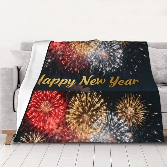 New Years Eve Warm Cozy Plush Throw Blanket for Couch Bed Sofa 80"x60"