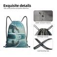 thumbnail image 4 of Disketp Polar Bear On Iceberg Drawstring Backpack Drawstring Gym Bags Draw String Bags for Sports, Gym, Travel, Swimming, Beach-Small, 4 of 6