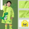 thumbnail image 2 of Cnbwig Toddler Rain Jacket Girls Raincoat Dinosaur Printed Boys Raincoat Lightweight Hooded Rain Wear for Outdoor Activities Pullover Loose Kids Rain Jacket,Toddler Boys Raincoat B Green 7-9 T, 2 of 3