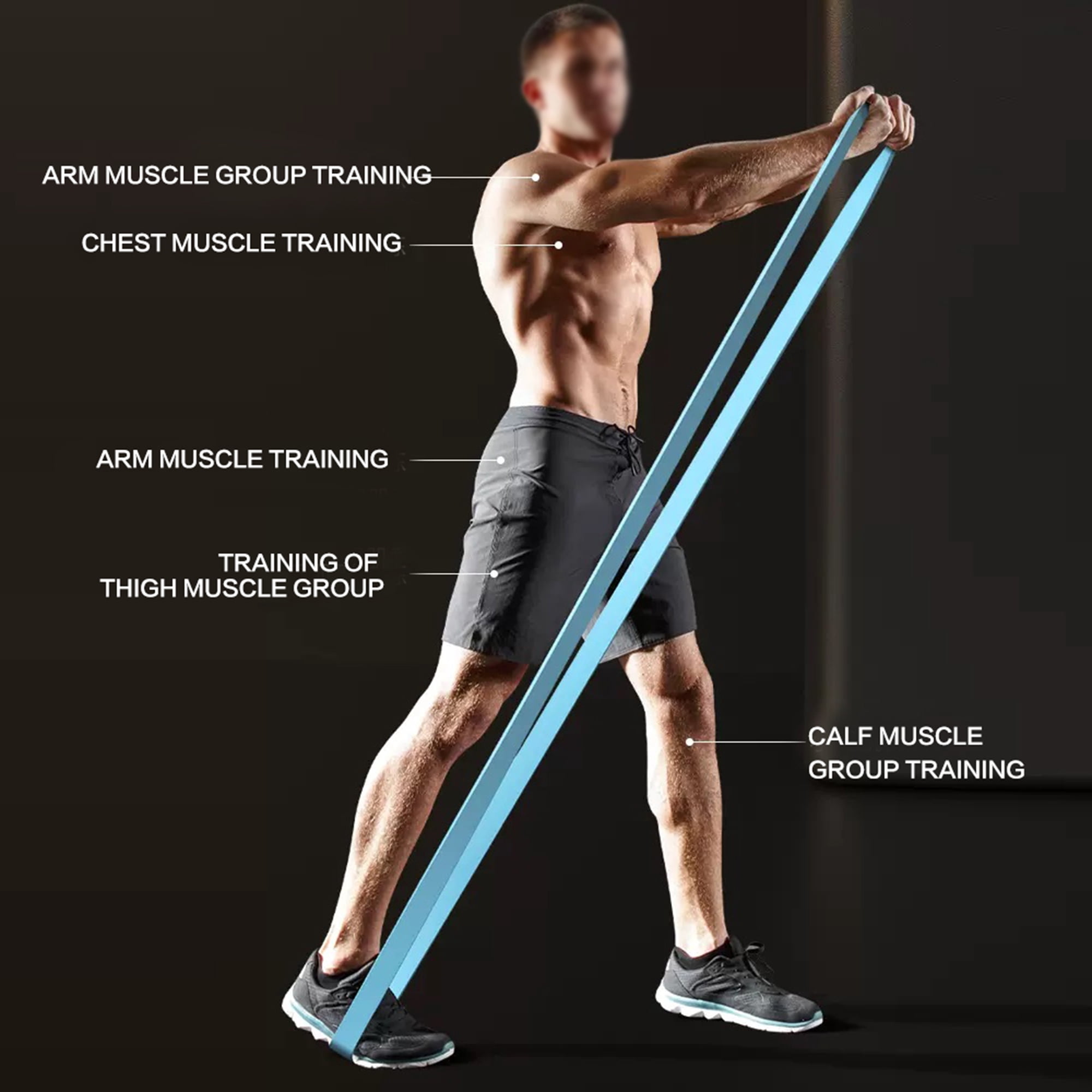 Pull Up Assist Bands, Heavy Duty Resistance Straps, Latex Exerceise Bands for Body Stretching, Powerlifting, Resistance Training - Black (0.75)