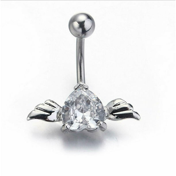 Body Accentz Stainless Steel Belly Button Ring Heart Surgical Steel