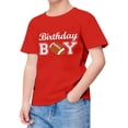 thumbnail image 2 of TOOYOU Boys Summer T-Shirt Child Short Sleeve Happy Brithday Prints T Shirt Trendy Fans Present Tops Size 6-7 Years Red, 2 of 4