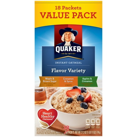 Quaker Maple & Brown Sugar Cinnamon & Spice Apples & Cinnamon Instant ...