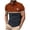 Brown, variant on Men's Vintage Western Polo Shirt Ethnic Aztec Print Color Block Short Sleeve Casual Top for Summer Streetwear Navy 3XL