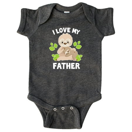 

Inktastic Cute Sloth I Love My Father with Green Leaves Gift Baby Boy or Baby Girl Bodysuit