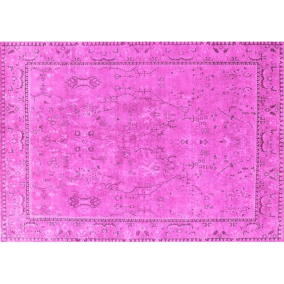 Ahgly Company Indoor Rectangle Oriental Pink Industrial Area Rugs, 2' x 5'