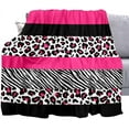 thumbnail image 2 of Hot Pink Leopard Throw Blanket, Cheetah Print Blanket, Black and White Zebra Print Blanket, Cozy Warm Lightweight Soft Fluffy Fuzzy Plush Flannel Fleece Blanket for Couch, Sofa, 40"x50", 2 of 7