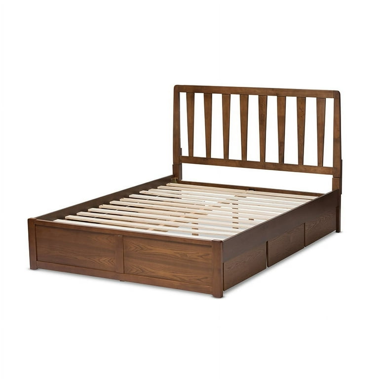 Baxton Studio Raurey Modern and Contemporary Walnut Finished Queen Size Storage Platform Bed Baxton Studio Raurey Modern and Contemporary Walnut Finished Queen Size Storage Platform Bed
