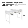 thumbnail image 4 of JJS 48' Writing Desk with Power Outlet, Home Office Contemporary Large Computer Desk Laptop Workstation with Drawer USB Ports Charging Station, White, 4 of 5