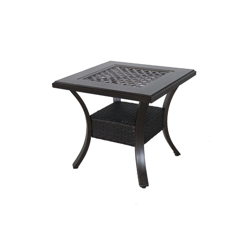 Sunvilla Somerset Square Patio End Table in Gray