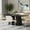 Black, variant on Modern Faux Marble Dining Table, 63" Rectangular 4-6 Seater Wood Table with Sturdy Base, Kitchen Living Room Dinner Table
