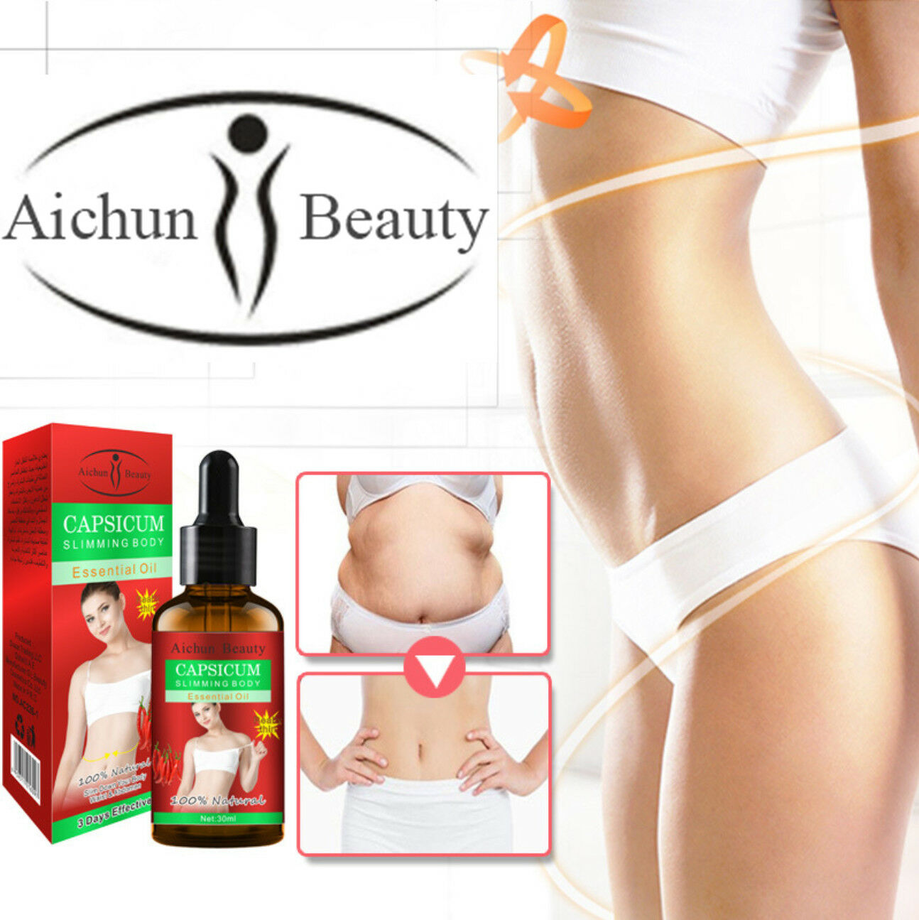 Aichun CAPSICUM Slimming Body Essential Oil 100 Natural 3 Day