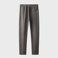 thumbnail image 4 of Plus Size Men's Casual Long Pants Drawstring High Waist Straight Leg Solid Comfy Workout Pants Lounge Trousers with Pocket Dark Gray,XL, 4 of 5