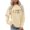 Beige, variant on Women's Basic Hoodless Crewneck Sweatshirt Long Sleeve Casual Pullover Top With Printed Lettering For Everyday Wear Yellow XXL