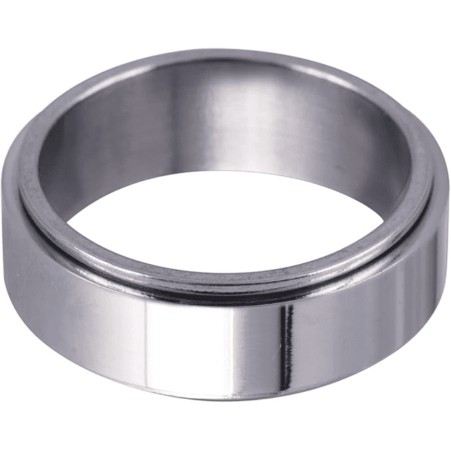 Anillos Hombre Giratorios, Anillo Anti Ansiedad de Acero Inoxidable Baño de Oro 18k, Xtellar Color Plateado