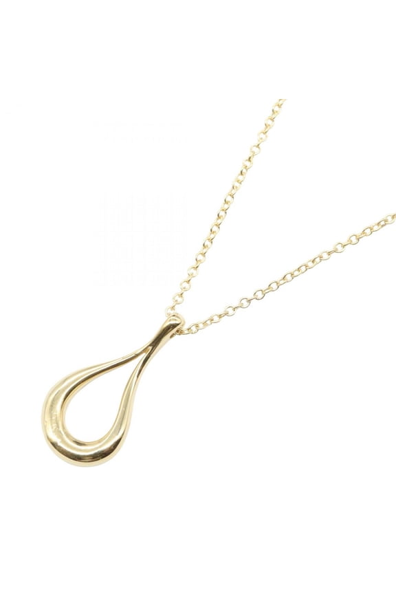 Pre-Owned Tiffany & Co. Open Teardrop Necklace, 18K Yellow Gold, Women's, Gold