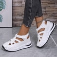 thumbnail image 6 of Wedges Heels For Women,Womens Walking Sandals,Summer Sandals,Womens Wedge Sports Sandals Soft Thick Sole Closed Toe Strappy Lightweight Comfortable Casual Stylish Sandals Casual Stylish,White,6.5, 6 of 9