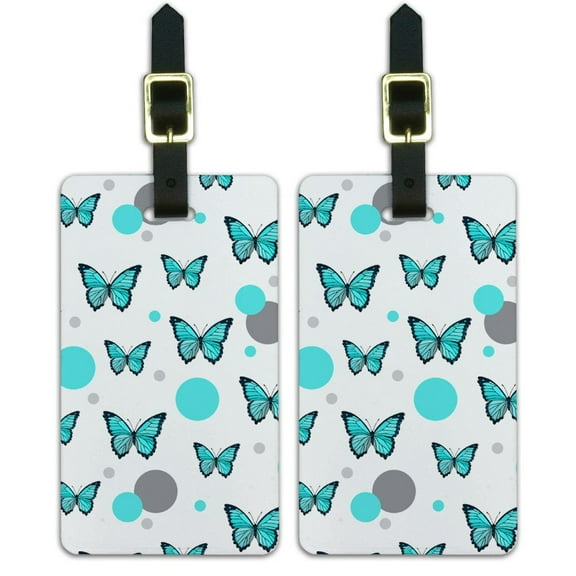 Graphics and More Butterfly Luggage Suitcase Carry-On ID Tags Set of 2