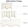 thumbnail image 7 of VOGOL White Velvet Scalloped Window Valance with Beaded Trim, Soft Decorative Curtain Topper for Living Room Bedroom, 7 of 7