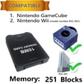 thumbnail image 2 of KSRplayer Tarjeta de Memoria de Alta Velocidad de 16MB para Nintendo GameCube y Wii – 251 Bloques, ABS Duradero, Plug-and-Play (Negro), 2 of 9