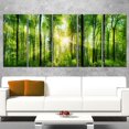 thumbnail image 1 of Design Art Forest with Rays of Sun Panorama Landscape Canvas Art Print, 1 of 3