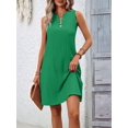 thumbnail image 4 of Women Summer Dresses for Island Vacation Sleeveless V Neck Tunic Dress Casual Beach Sundress Green M, 4 of 9