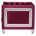 thumbnail image 4 of ACME Heibero Button Tufted Velvet Upholstery Chair in Burgundy, 4 of 7