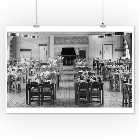 Photo Dining Room - Timberline Lodge Main Dining Room Mt. Hood Photograph (9x12 Art Print, Wall Decor Travel Poster)
