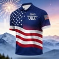 thumbnail image 2 of Men's Casual Short Sleeve Shirt With Patriotic Print Button Front Top For Independence Day, 2 of 3