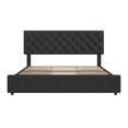 thumbnail image 1 of Ourlova Full Size Bed Frame with Adjustable Headboard and 4 Storage Drawers Linen Upholstered Platform Beds No Box Spring Needed Diamond Stitched Button Tufted Black, 1 of 6