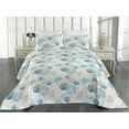 thumbnail image 2 of Ambesonne Summer Quilted Bedspread Set 3 Pcs, Exotic Pattern Circles Art, Queen, Pale Mustard and Sky Blue, 2 of 4
