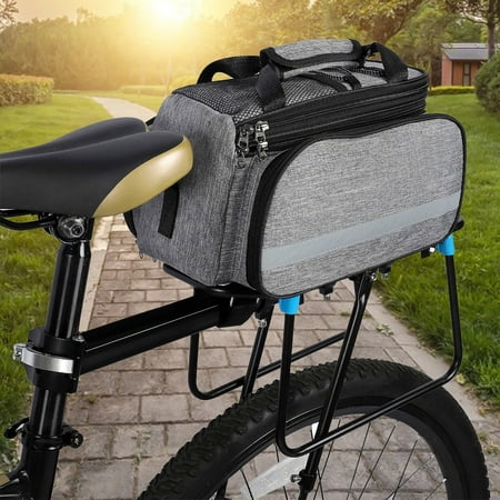 Jacenvly Items Bike Rack Bag Bicycle Bag Trunk Rear Rack Bag Bike Panniers Bike Accessories Basket Storage Luggage Saddle Shoulder Bag 10-25L With Rain Cover