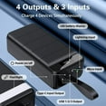 thumbnail image 6 of YOOSANG 50000mAh Portable Charger Power Bank, 22.5W Fast Charging with 3 USB Ports, Flashlight & LED Display, Black, 6 of 8