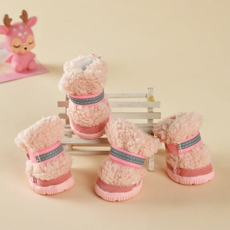 Dog Shoes  Warm Soft Polar Fleece Pet Dog Puppy Snow Boots  Winter Fashion Costume Dress Up Shoes