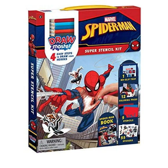 Drawmaster Marvel Spider-Man: Super Stencil Kit: 4 Easy Steps to Draw your Heroes (Drawmaster)